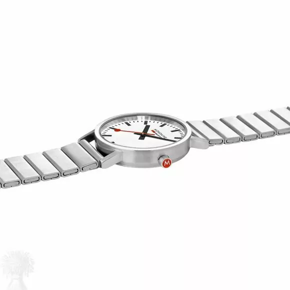 Unisex Brushed Stainless Steel Mondaine Quartz Watch